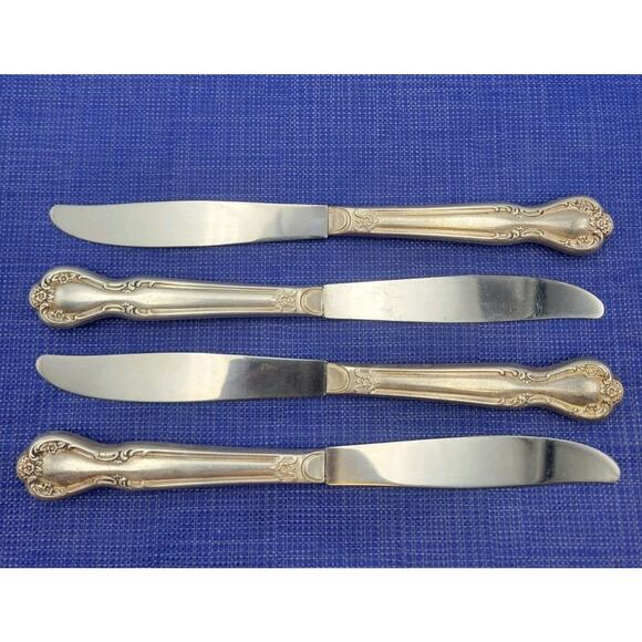 Rogers Brothers Daybreak Elegant Lady 4 Dinner Knives Reinforced Plate IS - Picture 1 of 6